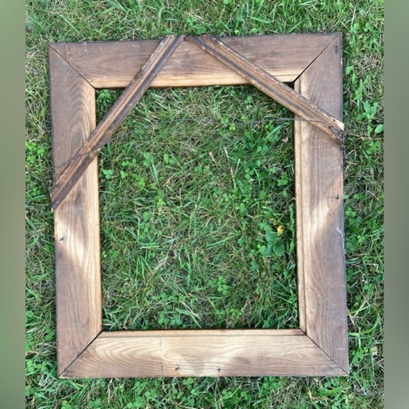 Home Antique Vintage wall mounted‎ metal wire Wood Frame no glass walnut tone - Picture 16 of 16